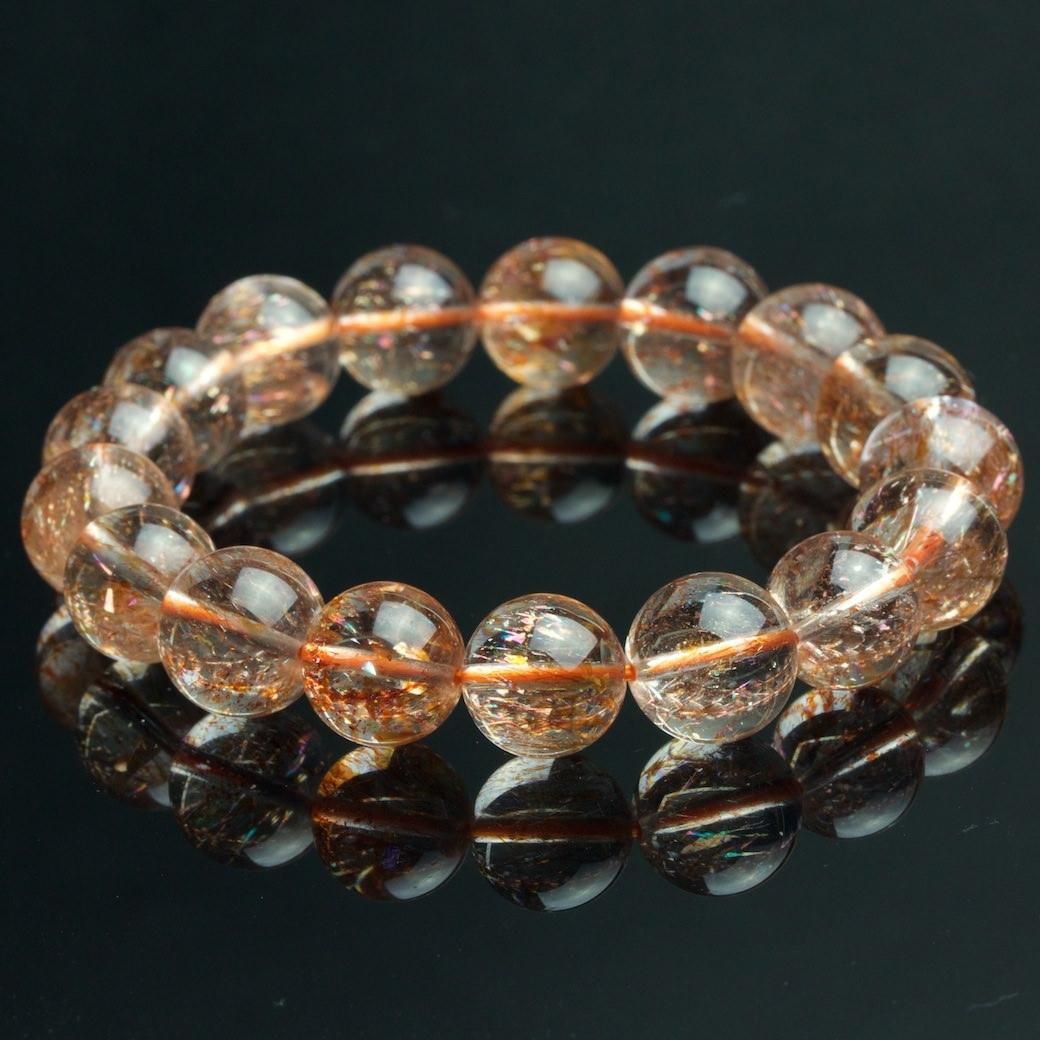 プレミアム] オレンジレピドクロサイトインクォーツ ブレスレット 12mm