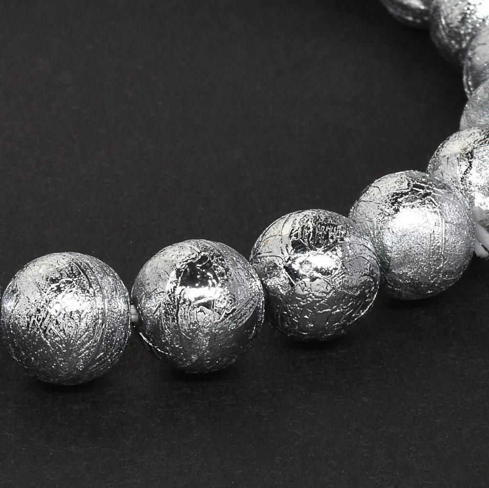 鉄隕石 ムオニナルスタ隕石 ブレスレット 8mm #QF503 - プレミアム