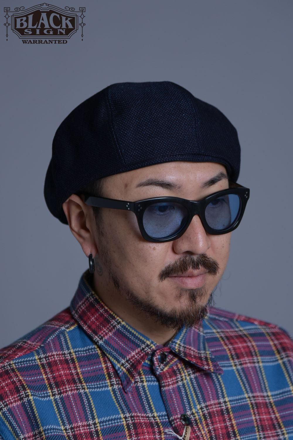 BLACK SIGN(ブラックサイン) ベレー “SASHIKO” Indigo Beret BSFC