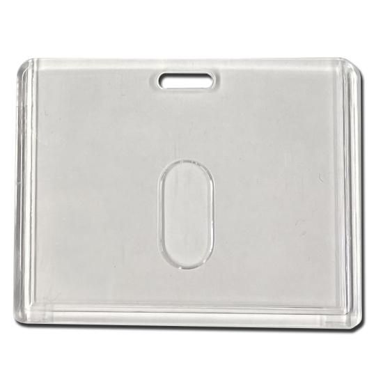 2枚用 ハードカードケース(横型/上入れ式/クリア仕上）指穴ありCQ