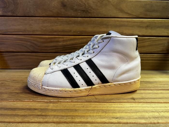 adidas,70s,MADE IN FRANCE,PRO MODEL,WHITE/BLACK,LEATHER,UK7.5,USED