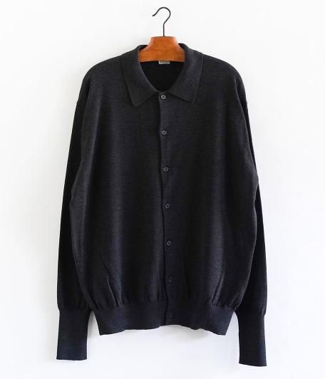 A.PRESSE Wool Knit Polo Collar Cardigan [CHARCOAL] - Fresh Service