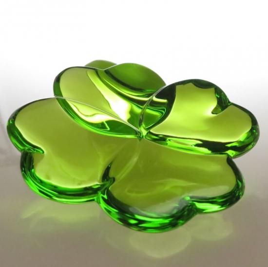 バカラ フィギュリン ○ クローバー 緑 グリーン 置物 クリスタル 6cm