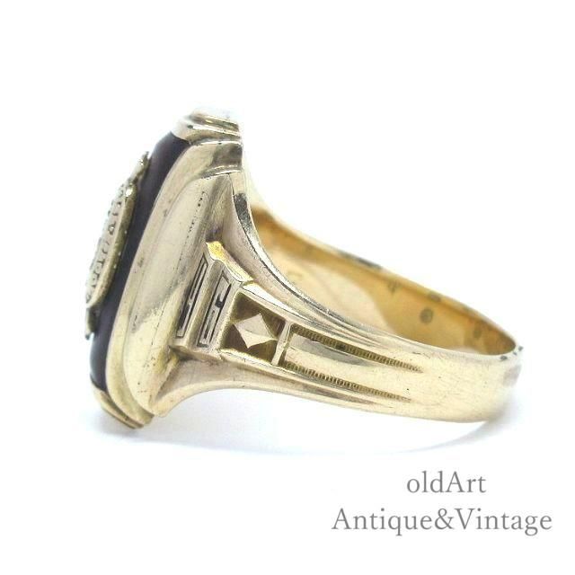 USA製1946年SPIES社ヴィンテージシェルヘリテイジカレッジリング指輪