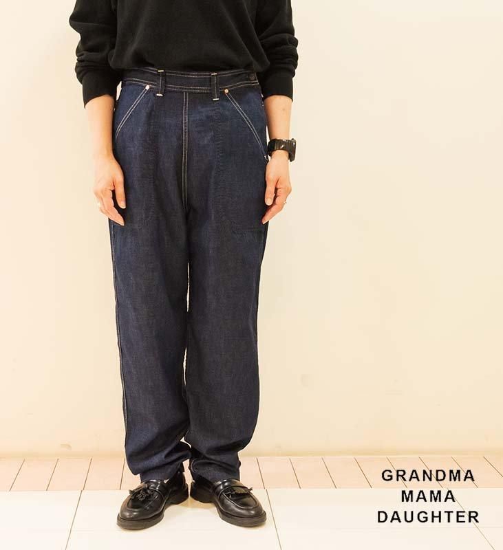 グランママドーター サイドジップデニムパンツ インディゴ ウィメンズ
