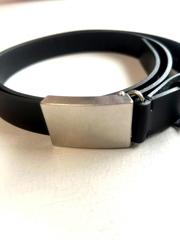 ssstein(シュタイン)/LEATHER BELT (PLAIN BUCKLE)/BLACK 通販