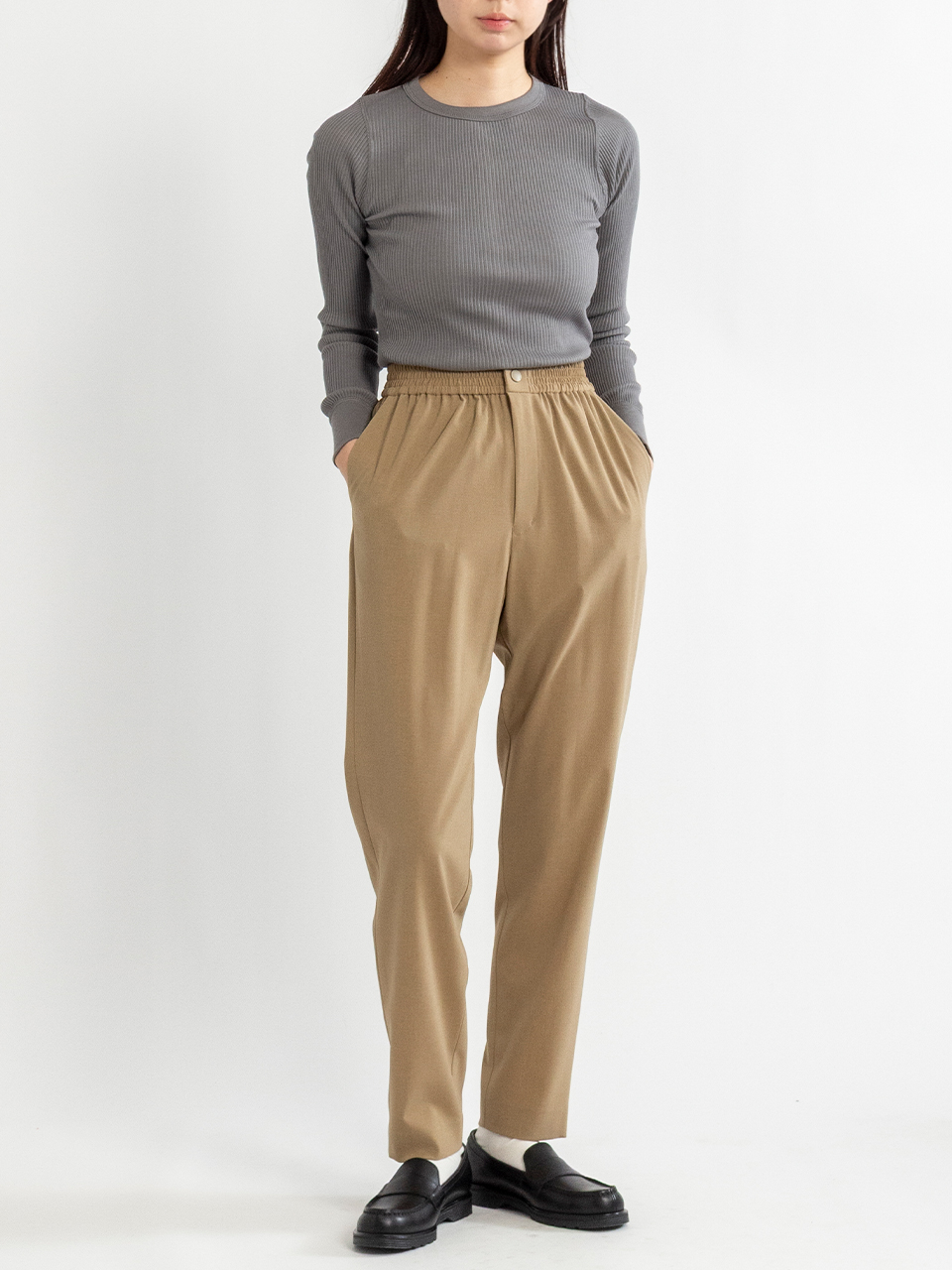 STRETCH TAPERED PANTS ストレッチテーパードパンツ-HYKE（ハイク