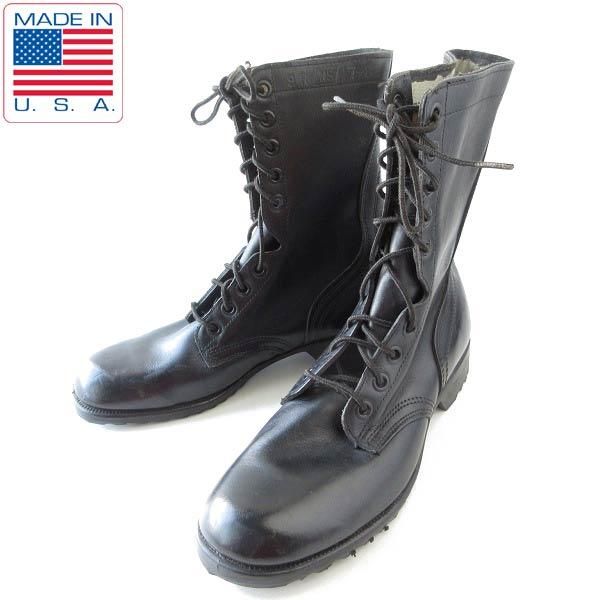新品 80's USA製 実物 米軍 コンバットブーツ 黒 9R 27cm レースアップ