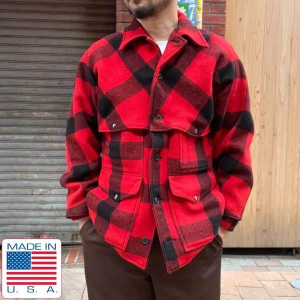 70s-00s USA製 FILSON フィルソン ダブルマッキーノ クルーザー 赤黒 L
