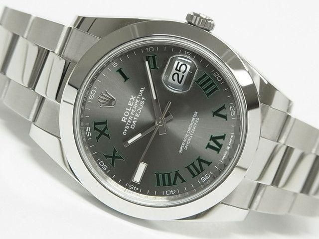 ロレックス デイトジャスト 41 スレートローマン オイスターブレス