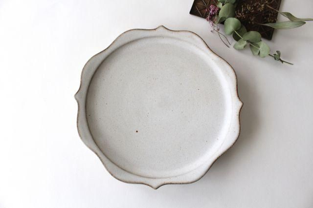 稜花皿｜白｜陶器｜鯨井円美｜和食器通販｜うちる｜和食器の皿、鉢