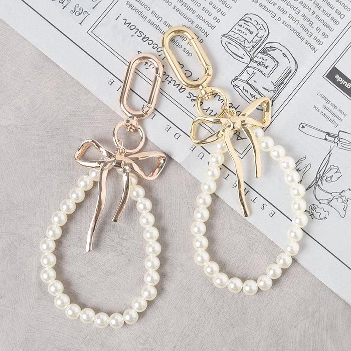 パールビーズ×メタルリボン｜チャーム｜フラワーリングオンラインストア