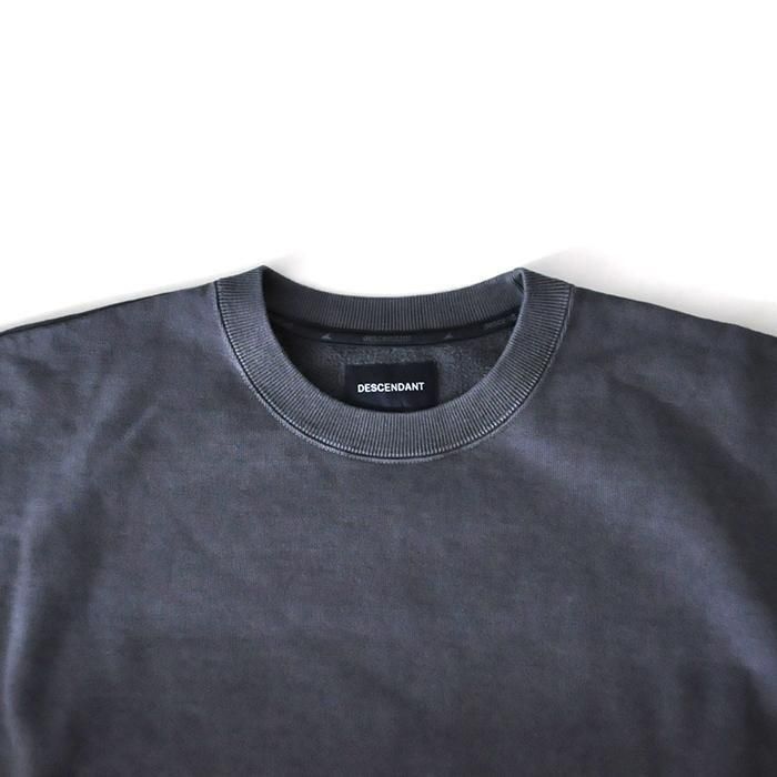 DESCENDANT | CETUS CREW NECK PIGMENT DYE | NAVY - Stripe-inc