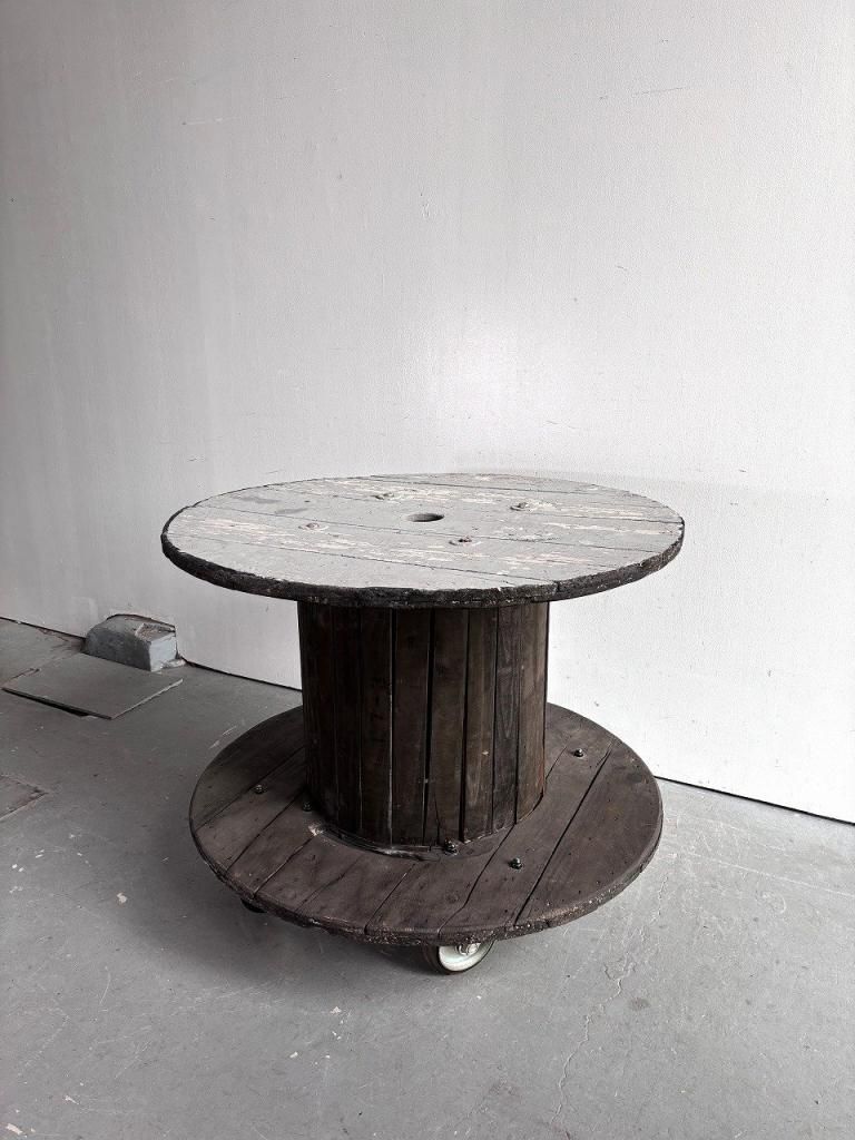 ケーブルドラム リメイクテーブル - アンティーク、ビンテージの