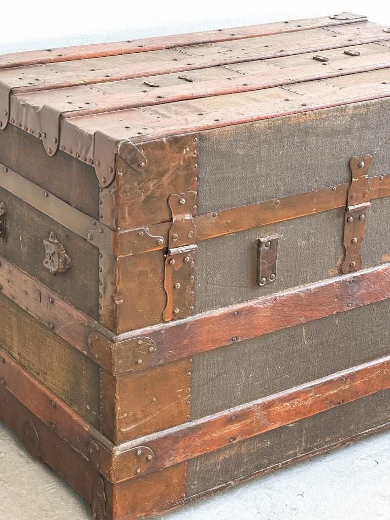 ヴィンテージ ウッド トランク - アンティーク、ビンテージの