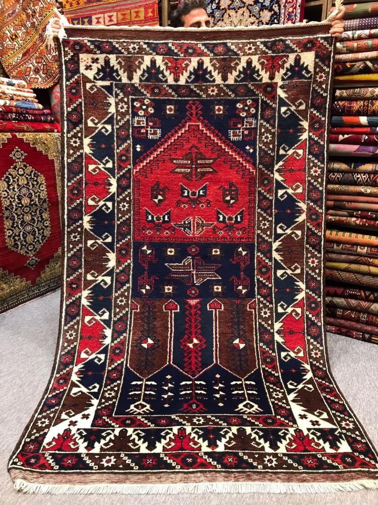 オールド絨毯/トルコ絨毯・ドシェメアルトゥ約224×129cm - 手織り絨毯