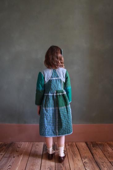 Bonjour diary QUILTED COAT DRESS Vichy blue - SEN_TO_SENCE