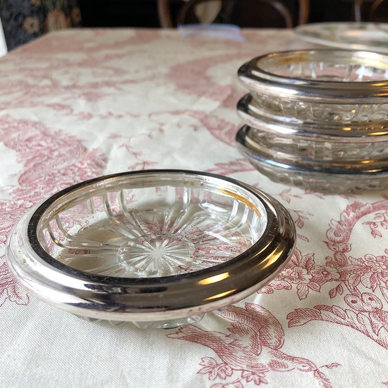 シルバーとガラスのコースター - soracoya（空小屋）