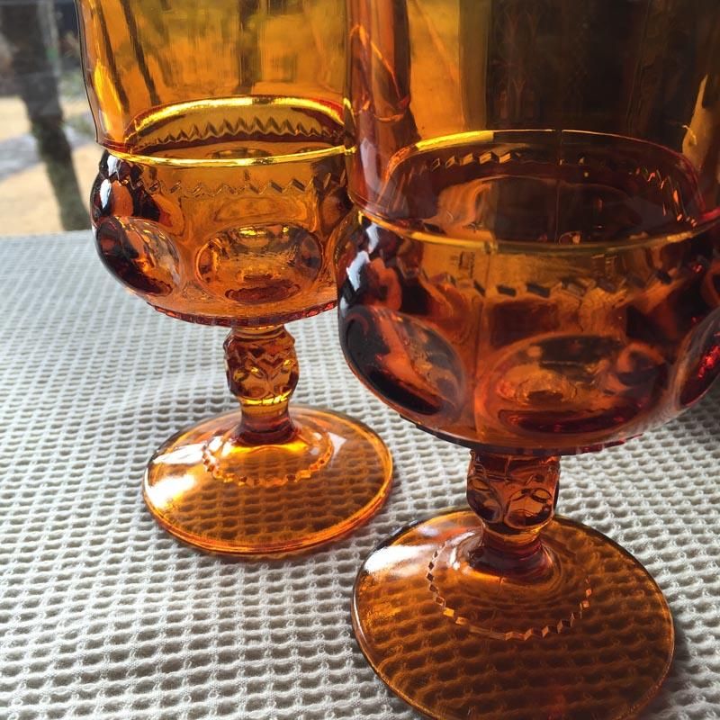 ヴィンテージ ガラスゴブレット アンバー - soracoya（空小屋）