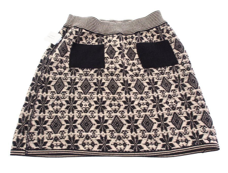 シャネル ミニスカート M1514 雪華模様 カシミア サイズ38 ラデン ココ