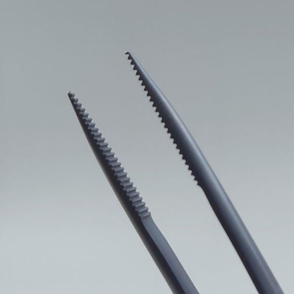 盆栽 黒染め ステンレス 外科医用ピンセット 兼進作 180mm No.64K / No