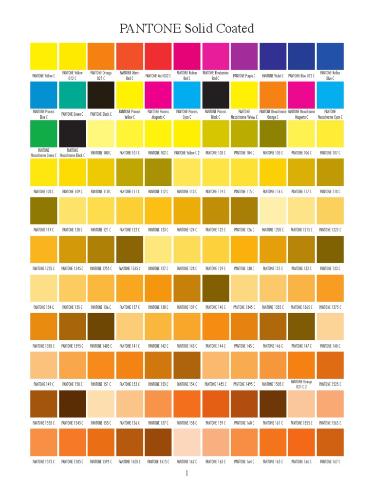 PANTONE Solid Coated Color Guide | PDF | Yellow | Qualia