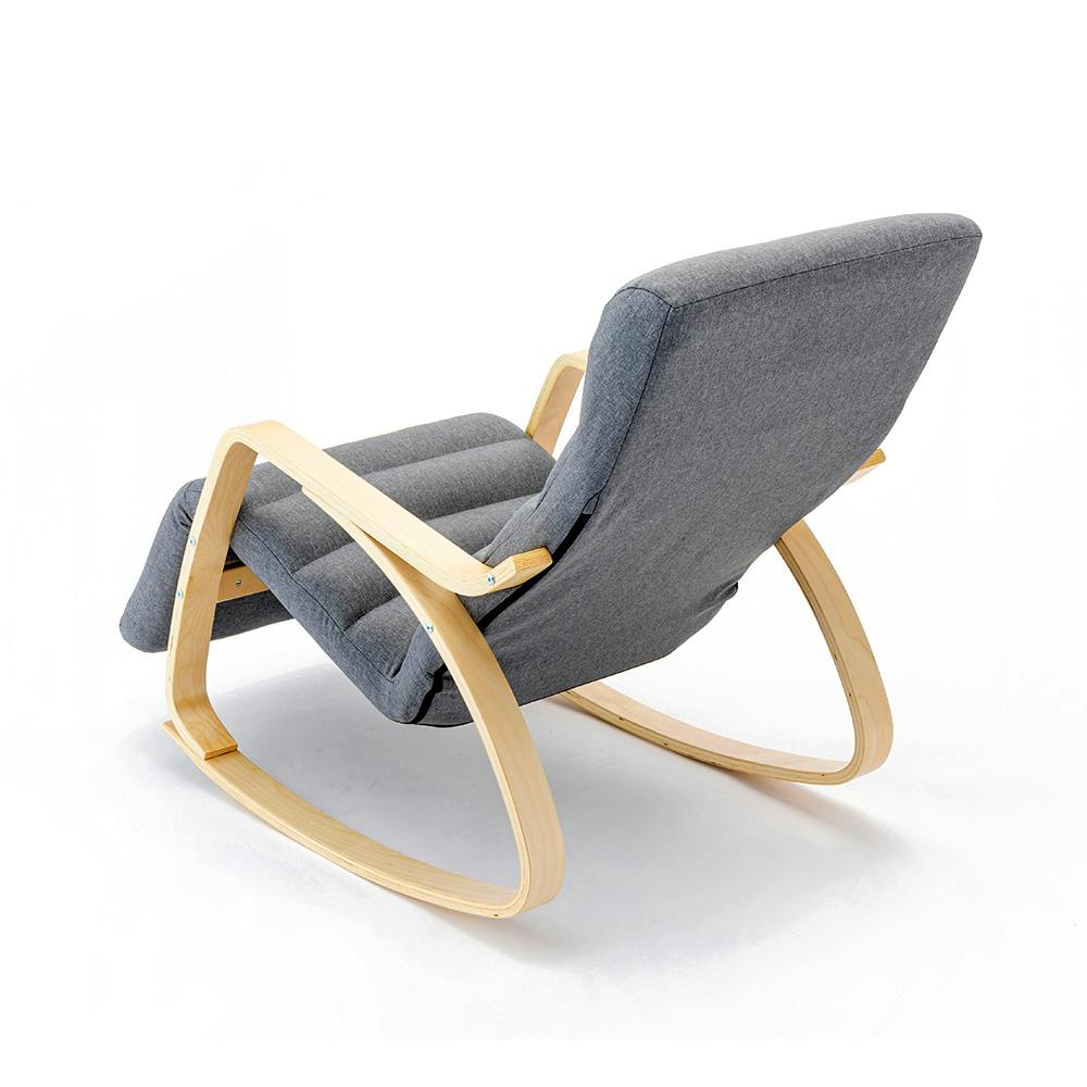 フットレスト付きロッキングチェア グレー | 椅子・チェア・スツール