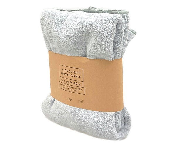 マイクロファイバー吸水フェイスタオル ライトグレー | タオル