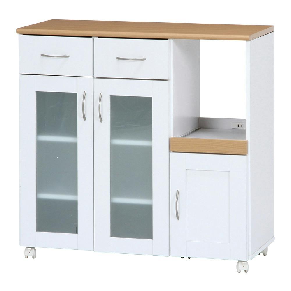 通常WEB売価24800円】キッチンカウンター サージュ WH×NA 90幅【別送品