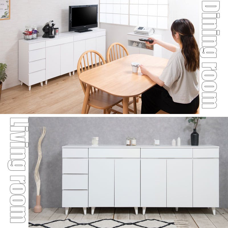 WHITE LIV】 幅60 奥行40 高さ80 キャビネットホワイト フレンチ