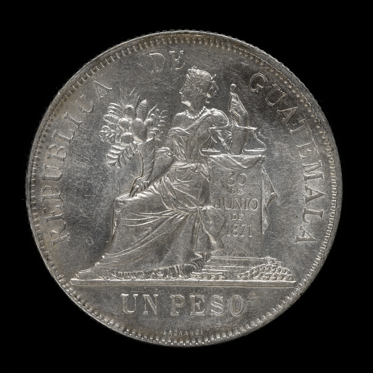 貨幣博物館 | グアテマラ 1ペソ銀貨 1894 女神像 KM210