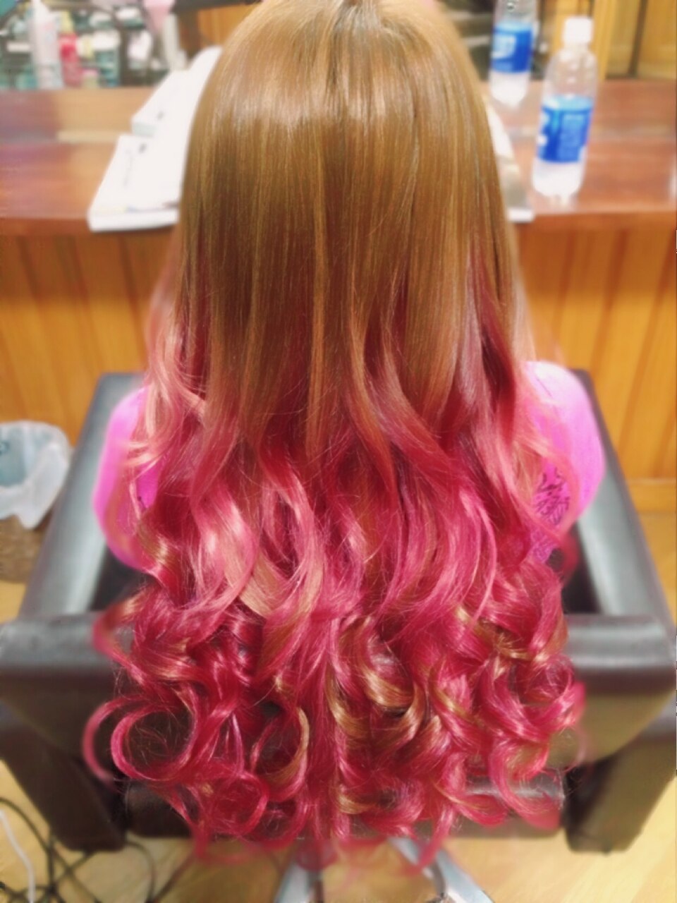 赤ピンクグラデーション♪100gつけ放題：L005952596｜エクステンション