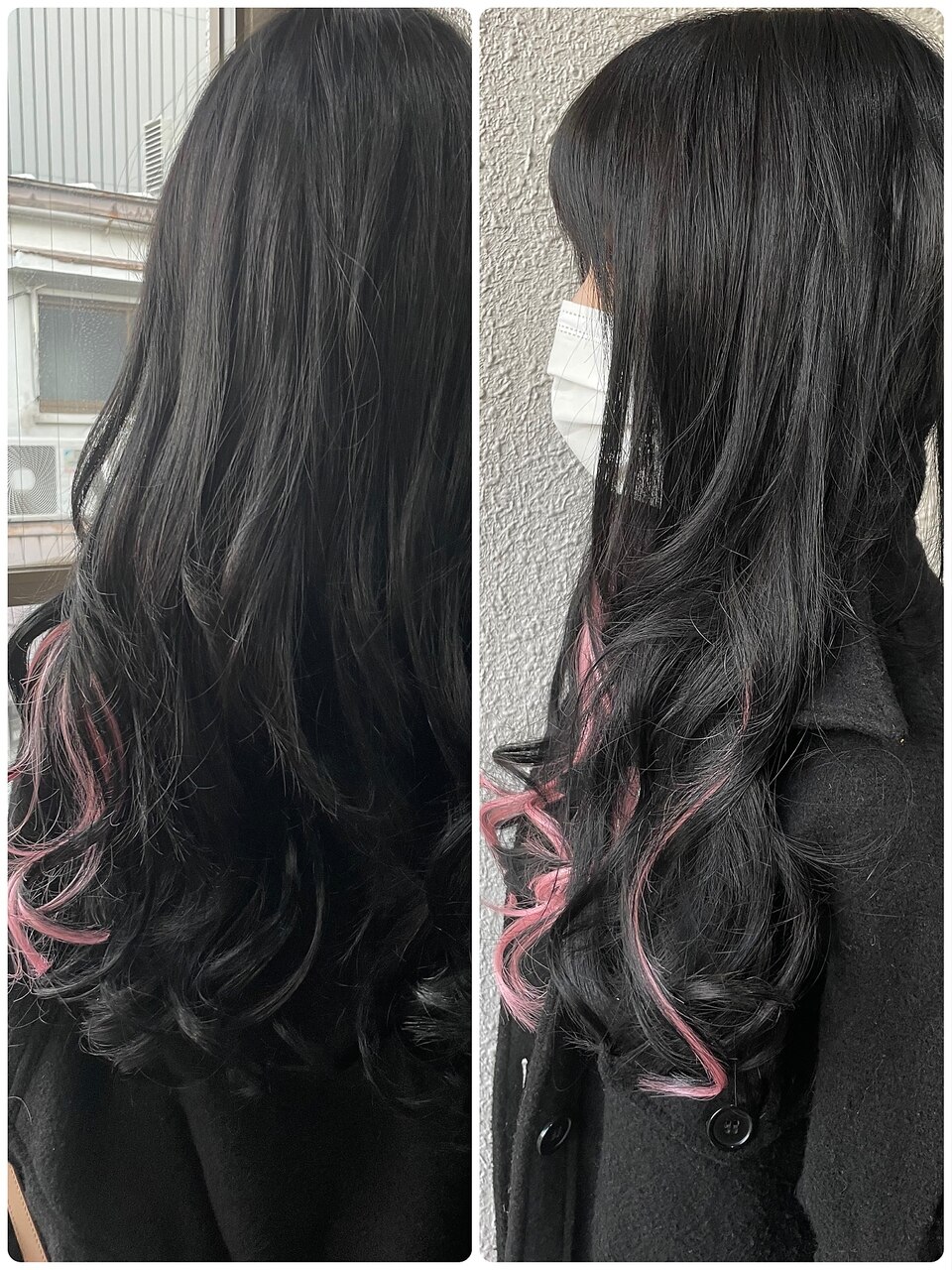 黒髪×ピンクインナーエクステ：L140144447｜ディー エメ(D-aimer-)の