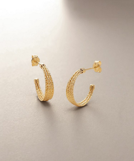 K18ミラーカット7連 フープピアス（2002338422