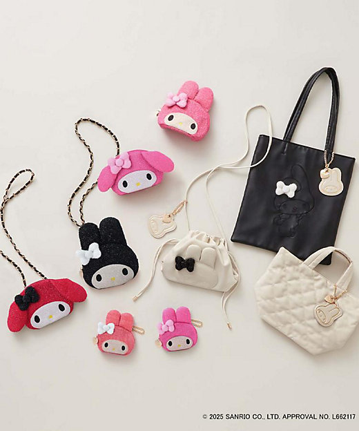 マイメロディ】たれ耳フェイス型キラキラシェルポーチ