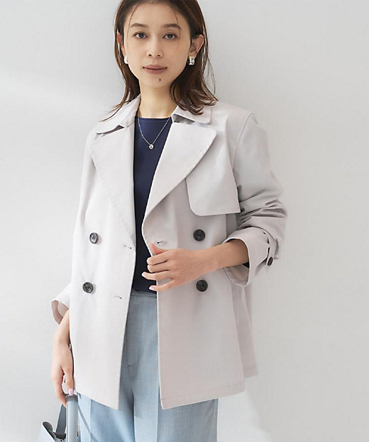 はっ水／洗える／セレモニーにも】タスランショートトレンチコート