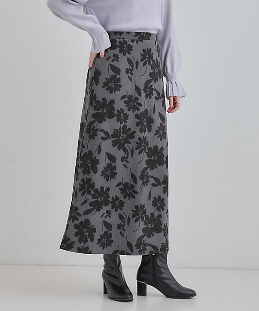 S－LL】華やかで主役 花柄Aラインスカート（2002553994