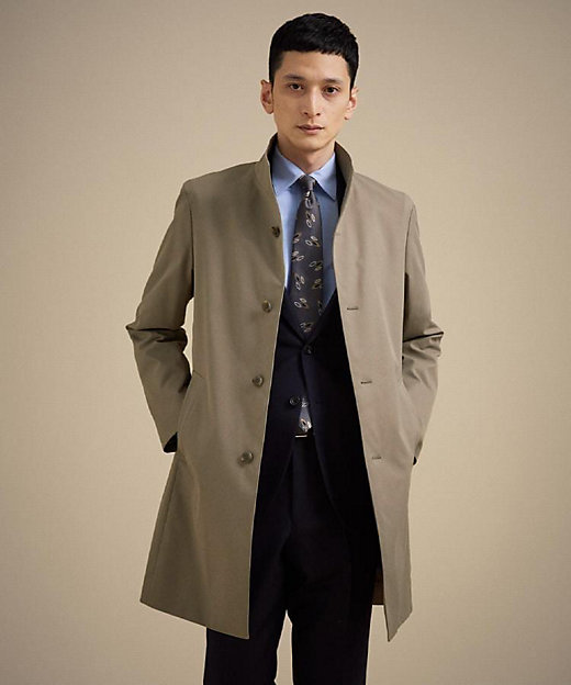 撥水ツイル スタンドカラー コート（2002560087） | TAKEO