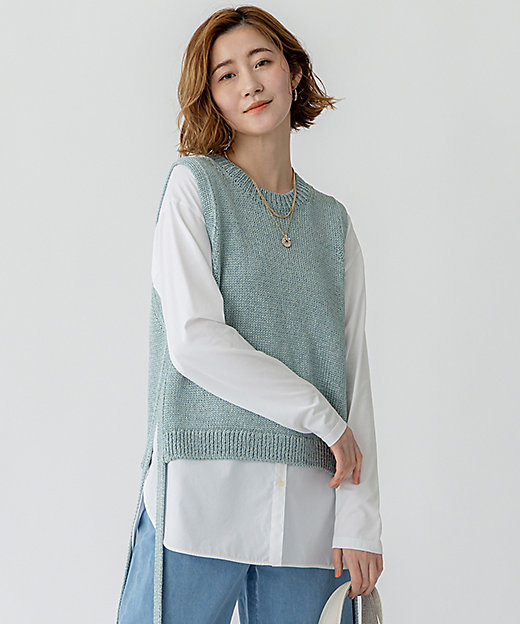 洗える】ブライトリリーヤーン ニット ベスト（KRWOGS0262