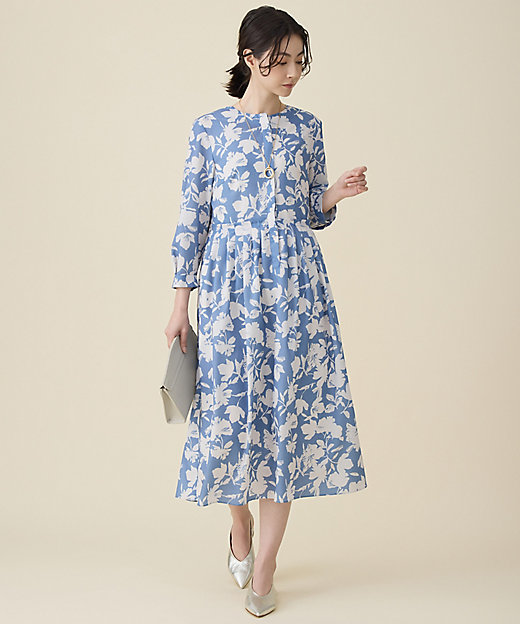 バイカラーフラワープリント ワンピース（OPWMLS0208