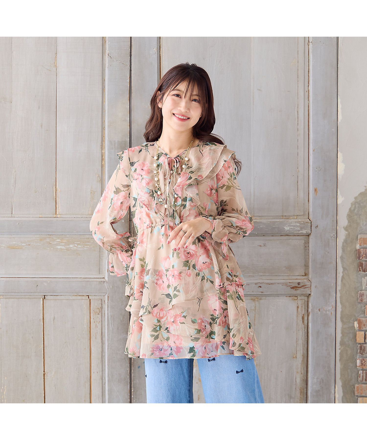 フリルチュニック（51025502） | Rose Tiara (Women/大きい