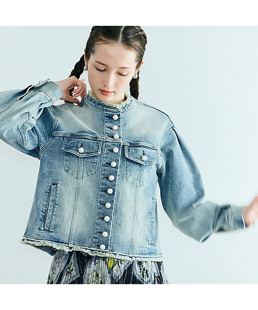 パールボタンデニムジャケット（83101603） | Rose Tiara