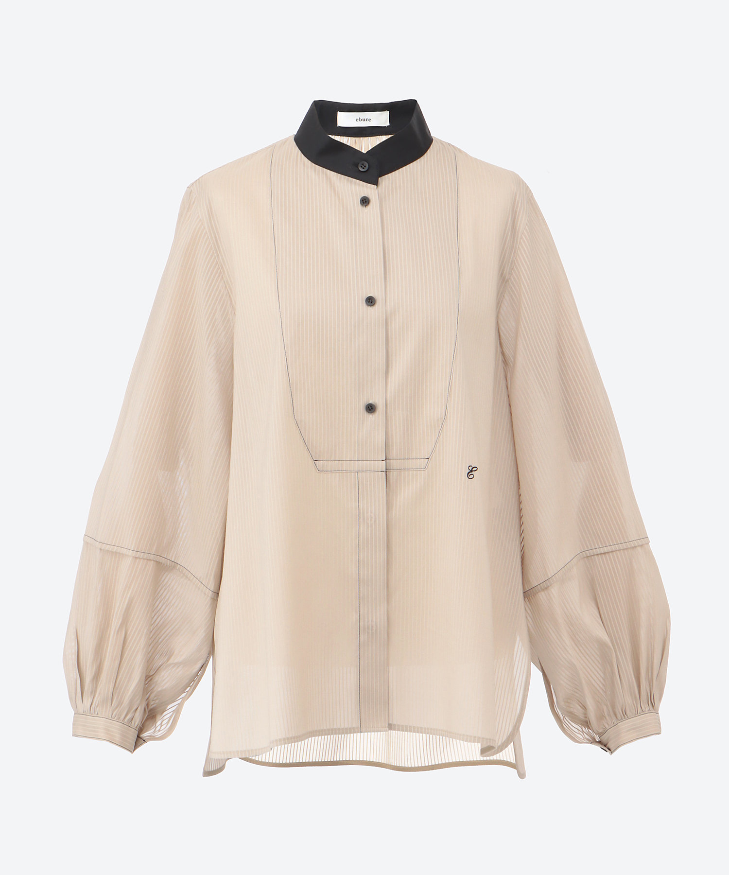 シルクコットンスルーストライプ ブラウス 4110700252