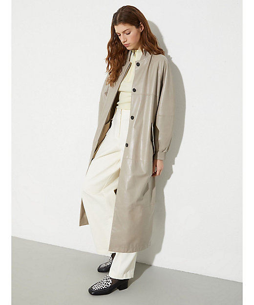 ジンセン グロッシー レザー ダスター コート 6471016102