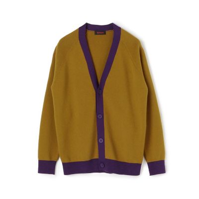 CABaN コットンカシミヤ バイカラーVネックカーディガン | CABaN