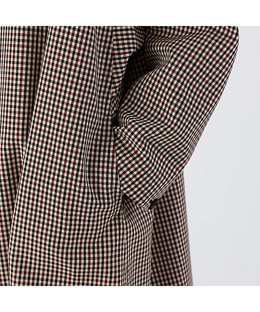 ウールギャバジン ガンクラブチェックスタンドカラーコート | CABaN