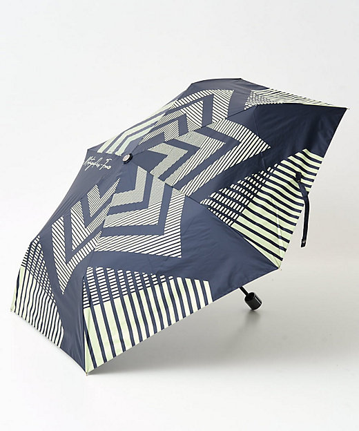 晴雨兼用】ストライプ幾何プリント折り畳み傘 | GEORGES RECH (Women
