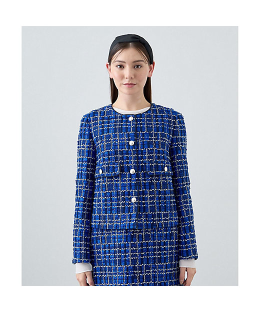 セットアップ対応商品】ブルーチェックツイード釦 ジャケット | ANAYI