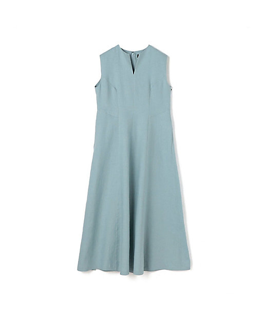 スムースリネン キーネックフレアワンピース | maison TOMORROWLAND
