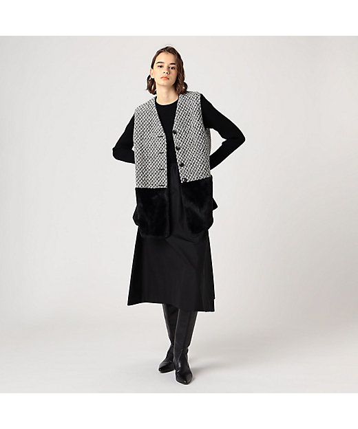 モノトーンロービング ファーペプラムジレ | maison TOMORROWLAND